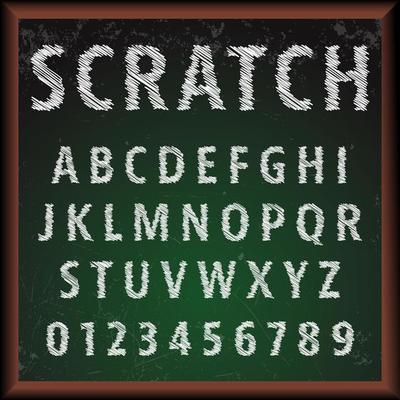 chalk board Alphabet font template