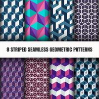 Set of striped seamless geometric patterns vector