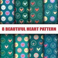 Seamless Heart collection pattern set vector