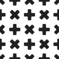 Seamless geometric patter with black crosses vector