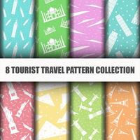 Set of Travel the World Seamless Pattern vector