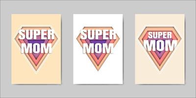 Set of Happy Mothers Day lettering greeting cards vector