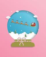 Santa Claus in sleigh and reindeer vector