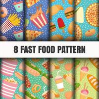 Seamless food pattern set vector