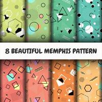 Seamless Memphis pattern set vector