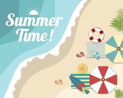 Beautiful Summer beach banner and poster card vector