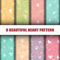 Seamless Heart collection pattern set vector