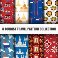 Set of Travel the World Seamless Pattern vector