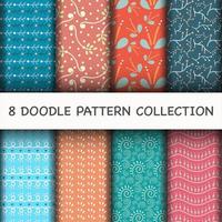 Doodle Pattern set with flower vector
