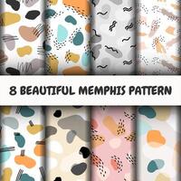 Memphis pattern set vector