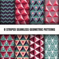 Set of striped seamless geometric patterns vector