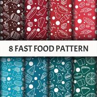 Fast food pattern set. vector