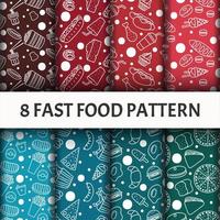 Fast food pattern set. vector