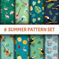 Summer vibes Pattern set vector