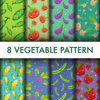 Vegetable pattern set vector