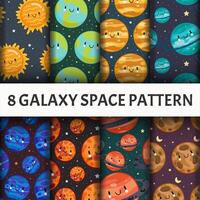 Galaxy pattern set vector
