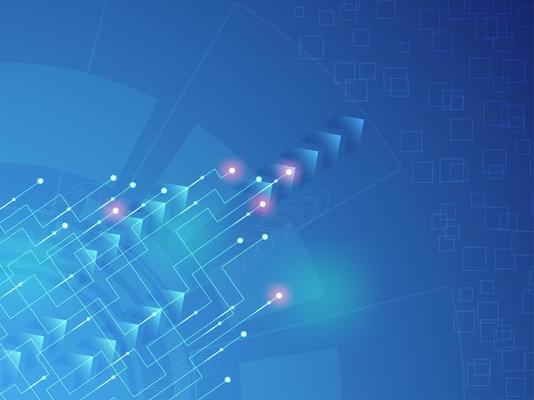 Abstract glowing tech design with diagonal arrows 