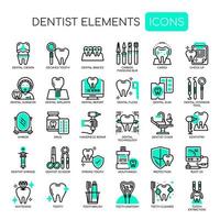 Set of Dentist Elements thin line and pixel perfect icons for any web and app project. 