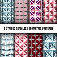 Set of striped seamless geometric patterns vector