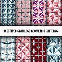 Set of striped seamless geometric patterns vector