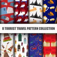 Set of Travel the World Holland Seamless Pattern vector