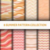 Pink and brown water wave Pattern set vector