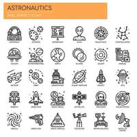 Astronautics  Thin Line and Pixel Perfect Icons vector