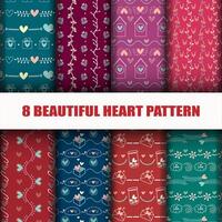 Seamless Heart collection pattern set vector