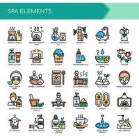 Spa Elements  Thin Line and Pixel Perfect Icons vector