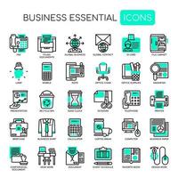 Set of Business Essential thin line and pixel perfect icons for any web and app project.  vector