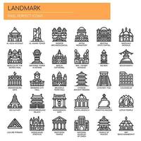 Landmark , Thin Line and Pixel Perfect Icons vector