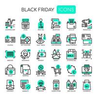 Black Friday Thin Line y Pixel Perfect Icons vector