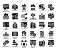 Web Hosting , Glyph Icons vector