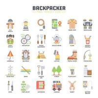 Backpacker Elements , Thin Line and Pixel Perfect Icons vector