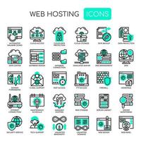 Web Hosting, Thin Line y Pixel Perfect Icons vector