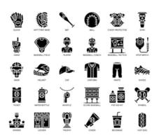 Baseball Elements , Thin Line and Pixel Perfect Icons vector