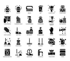 Cleaning Elements , Glyph Icons vector