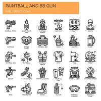 Paintball y BB Gun, Thin Line y Pixel Perfect Icons vector