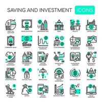 Saving and Investment , Thin Line and Pixel Perfect Icons vector