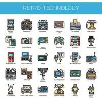 Retro Technology , Thin Line and Pixel Perfect Icons vector