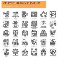 Cryptocurrency Elements , Thin Line and Pixel Perfect Icons vector