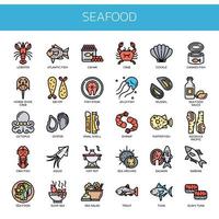 Seafood , Thin Line and Pixel Perfect Icons vector