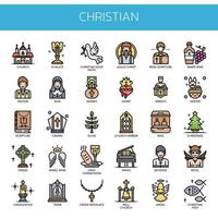 Christian Elements, Thin Line y Pixel Perfect Icons vector