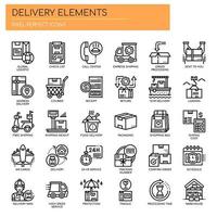 Delivery Elements , Thin Line and Pixel Perfect Icons vector
