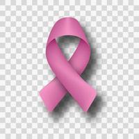 Cinta rosada para el símbolo de conciencia de cáncer de mama vector