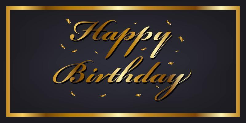 Gold Happy Birthday Banner 