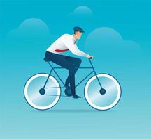 man on bicycle vector