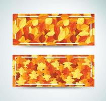 Autumn Leaves Frame Banner  vector