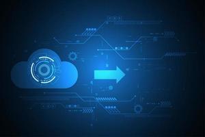 Digital cloud design on blue tech background  vector