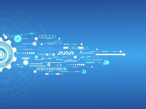 Abstract tech design with gears and geometric shapes  vector